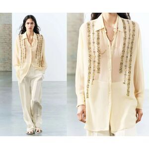 NWT ZARA OVERSIZED SEQUIN SHIRT ZW COLLECTION